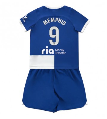 Atletico Madrid Memphis Depay #9 Koszulka Wyjazdowych Dziecięca 2023-24 Krótki Rękaw (+ Krótkie spodenki)